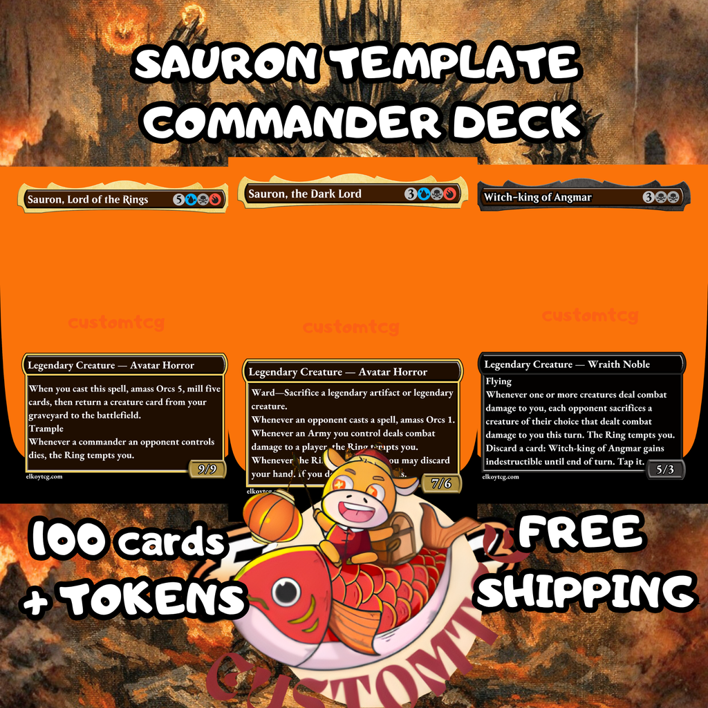 Sauron Commander Deck — Fully Editable Canva Template | Print-Ready | MTG Inspired