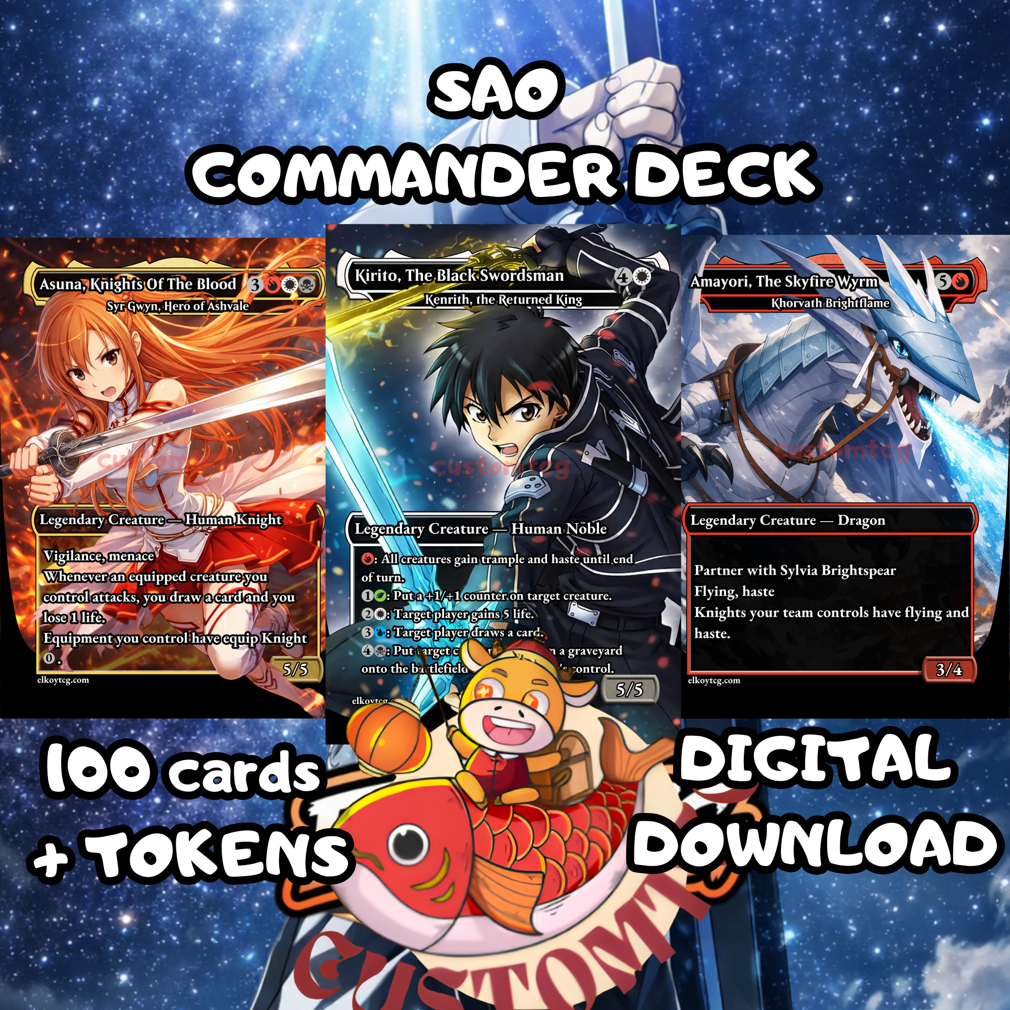 Sao Custom Deck - Sword Art Online Custom Commander Deck (Digital Download)