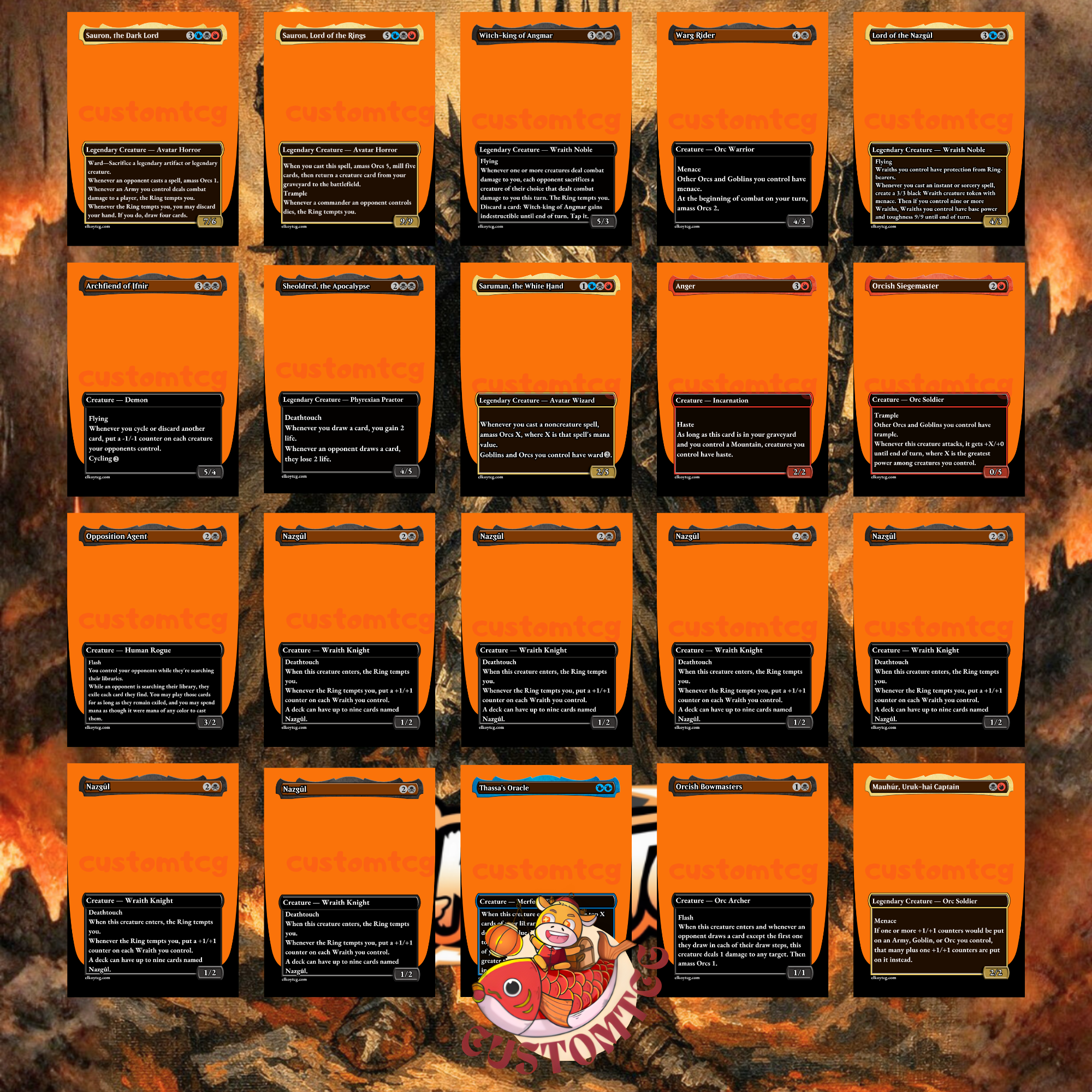 Sauron Commander Deck — Fully Editable Canva Template | Print-Ready | MTG Inspired