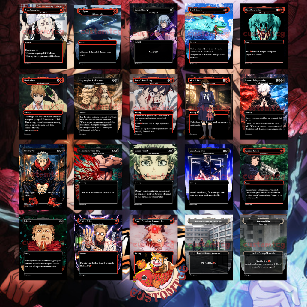 Jujutsu Kaisen Custom MTG Commander Deck (Digital Download) — 100 Cards + Tokens (PNG Files)