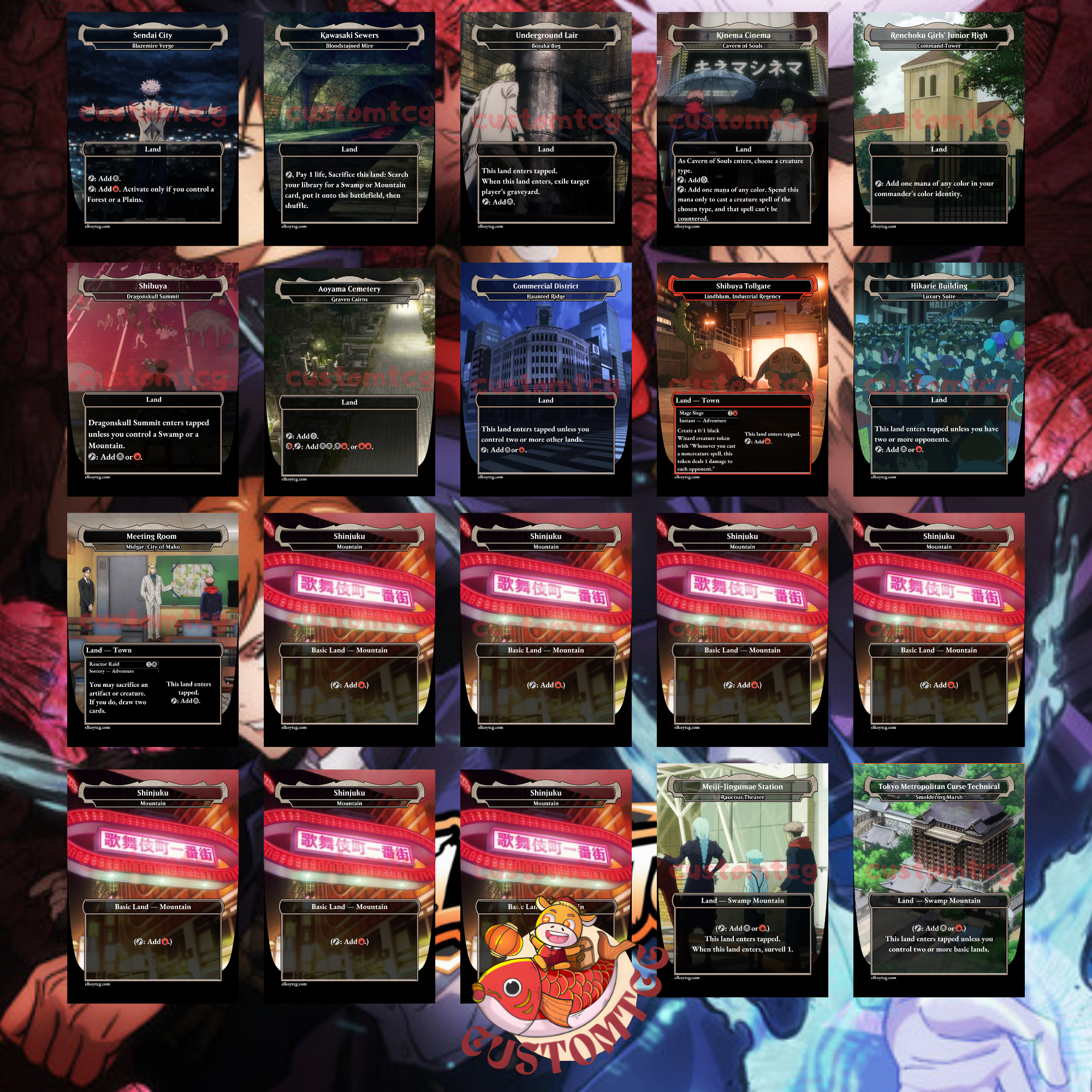 Jujutsu Kaisen Custom MTG Commander Deck (Digital Download) — 100 Cards + Tokens (PNG Files)
