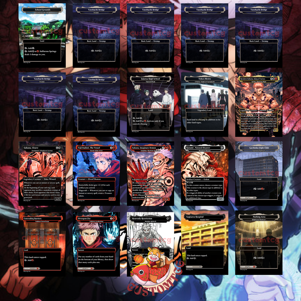 Jujutsu Kaisen Custom MTG Commander Deck (Digital Download) — 100 Cards + Tokens (PNG Files)