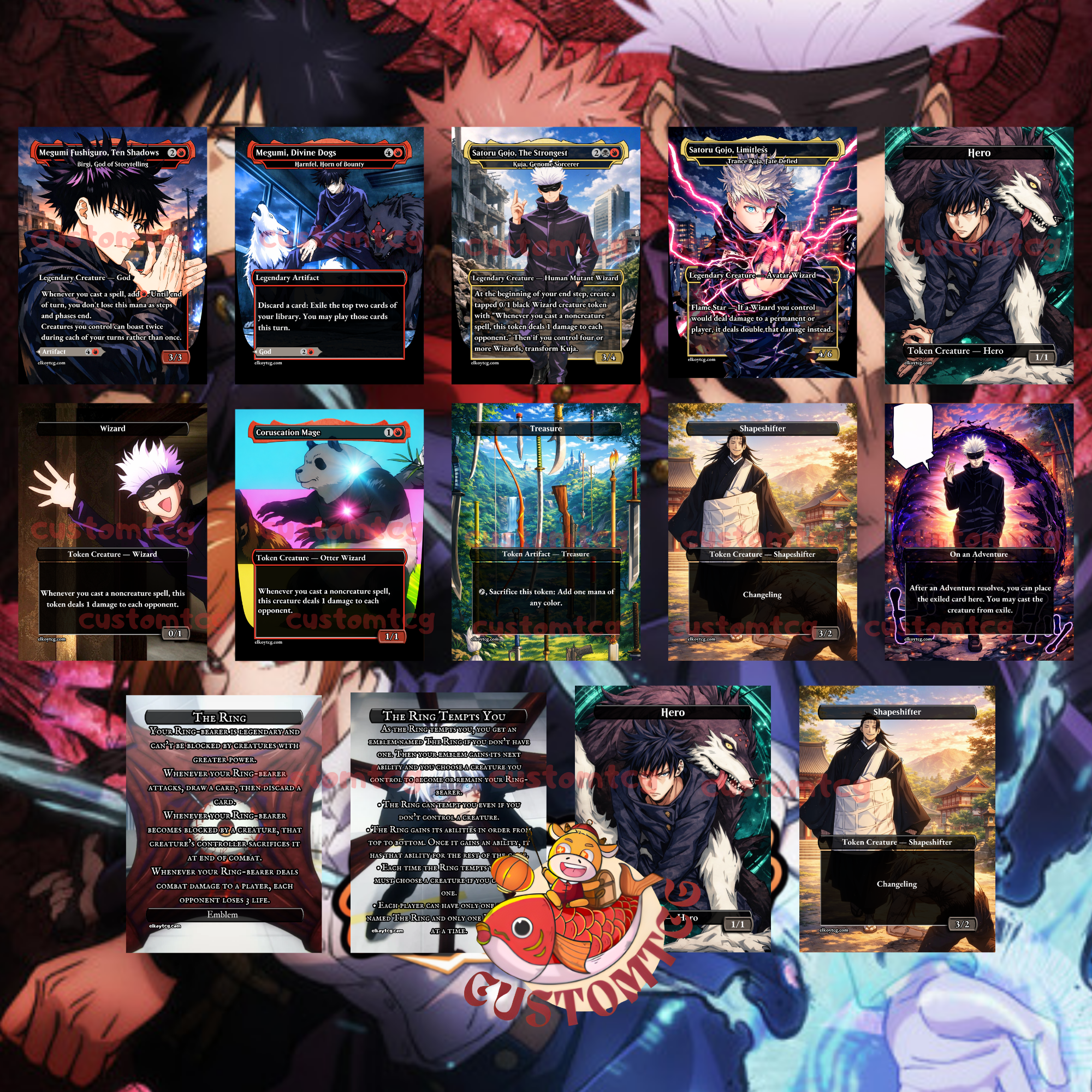 Jujutsu Kaisen Custom MTG Commander Deck (Digital Download) — 100 Cards + Tokens (PNG Files)