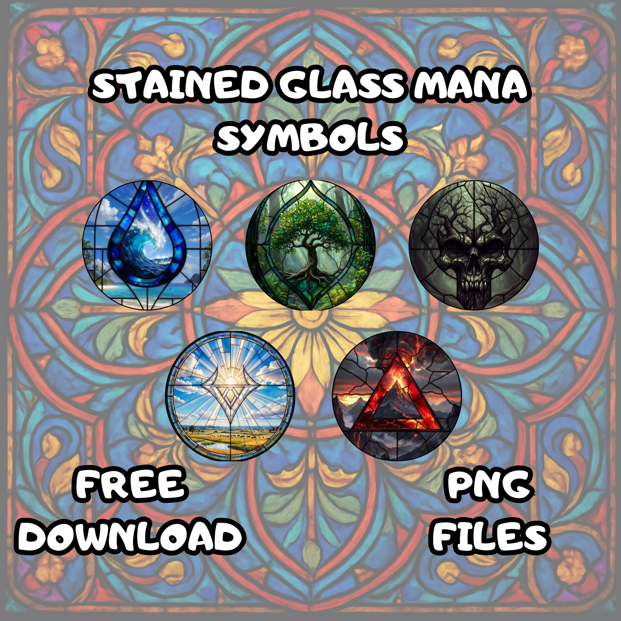 Stained glass mana symbols - FREE Customs