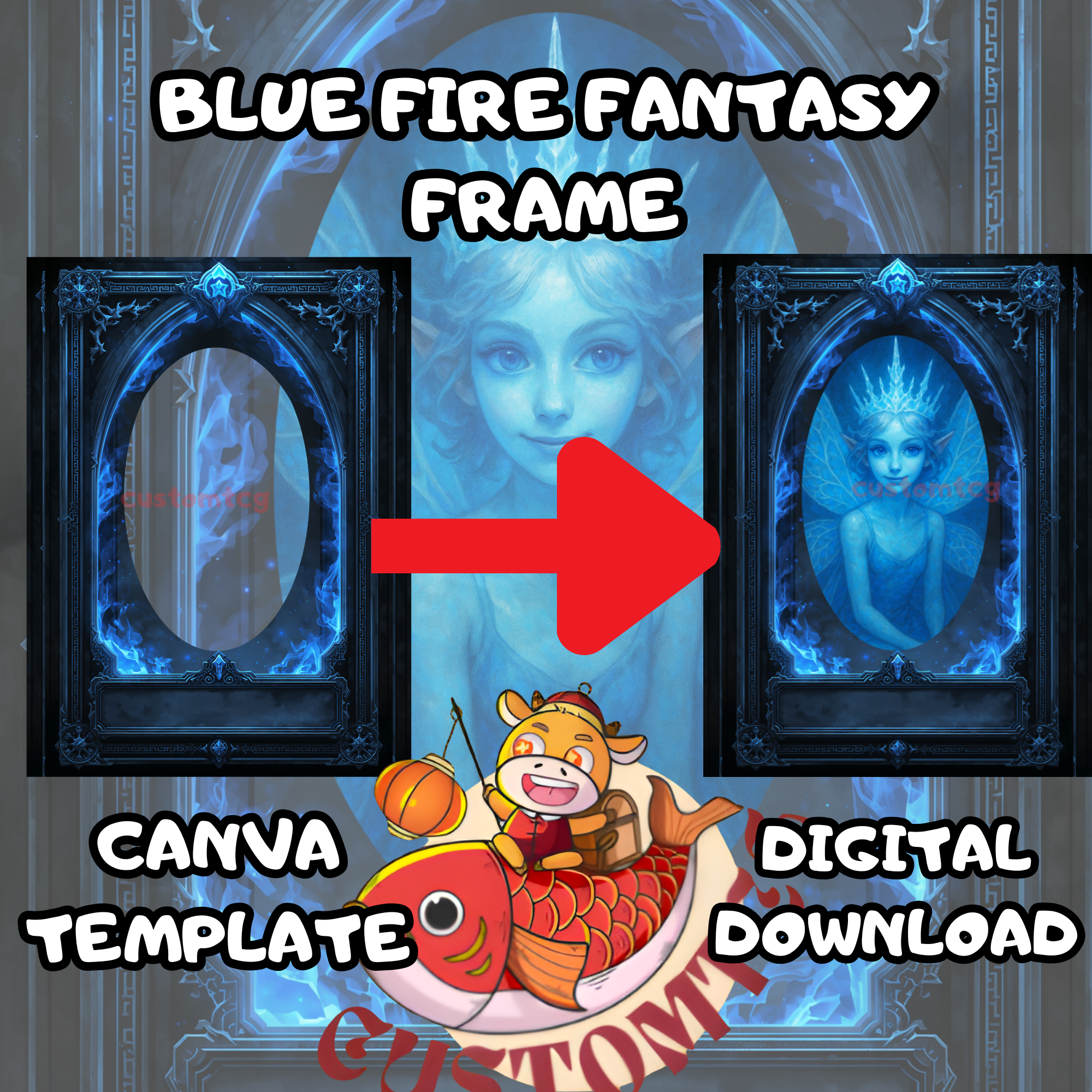 Blue Fire Fantasy Frame