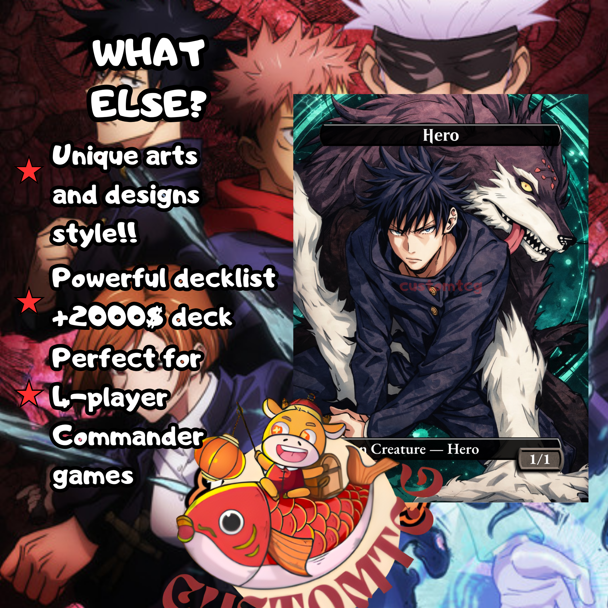 Jujutsu Kaisen Custom MTG Commander Deck (Digital Download) — 100 Cards + Tokens (PNG Files)