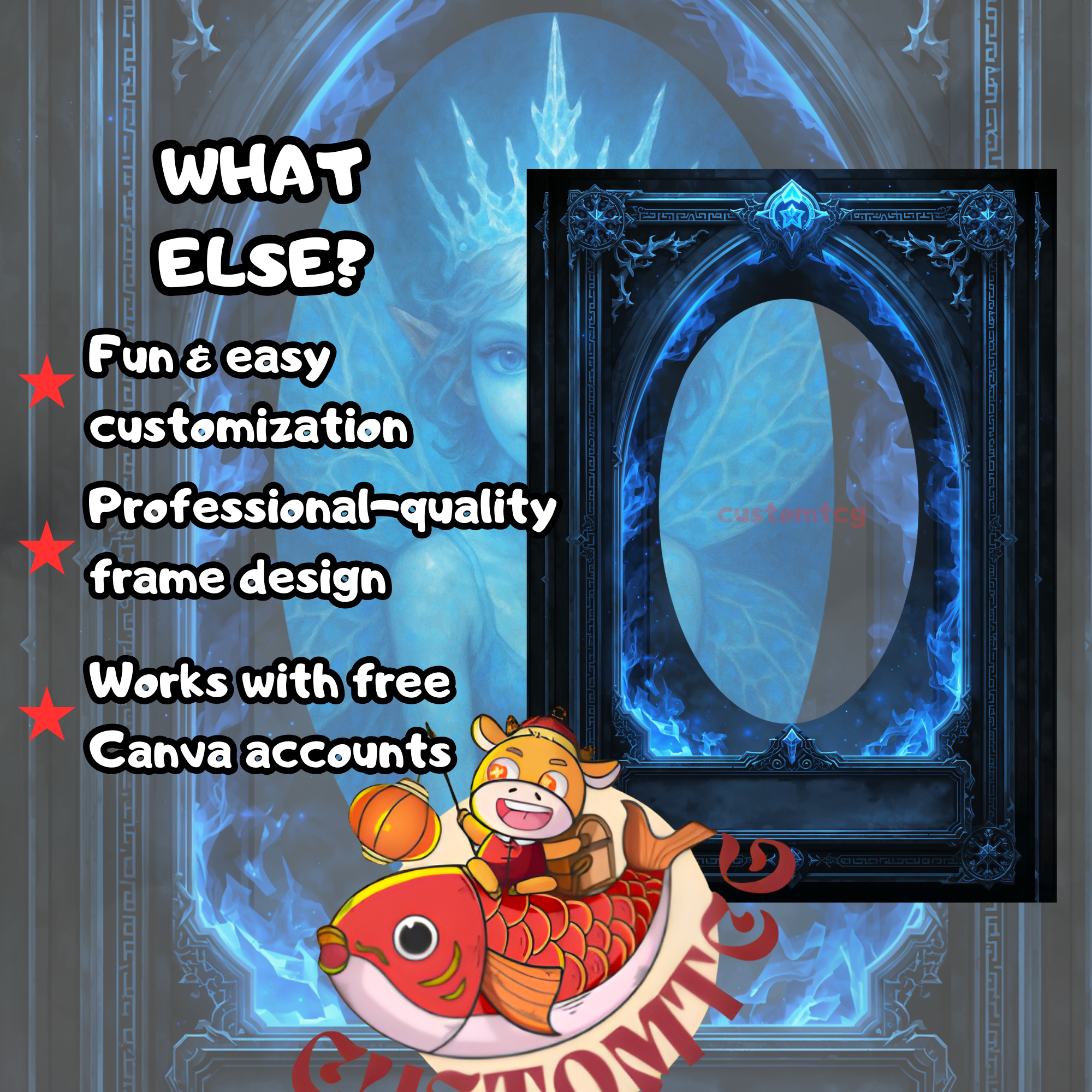 Blue Fire Fantasy Frame