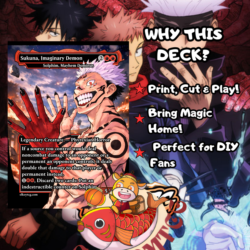Jujutsu Kaisen Custom MTG Commander Deck (Digital Download) — 100 Cards + Tokens (PNG Files)