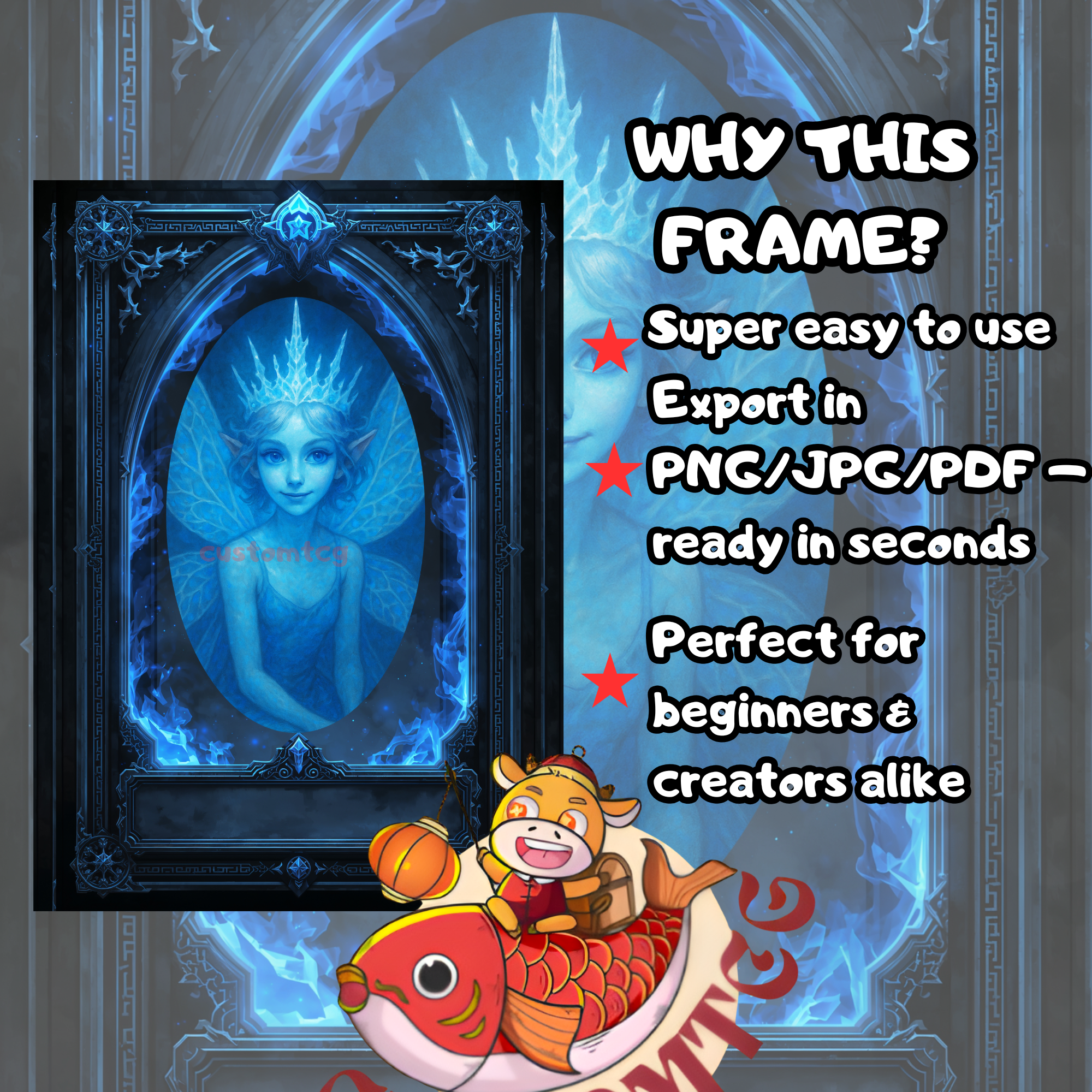 Blue Fire Fantasy Frame