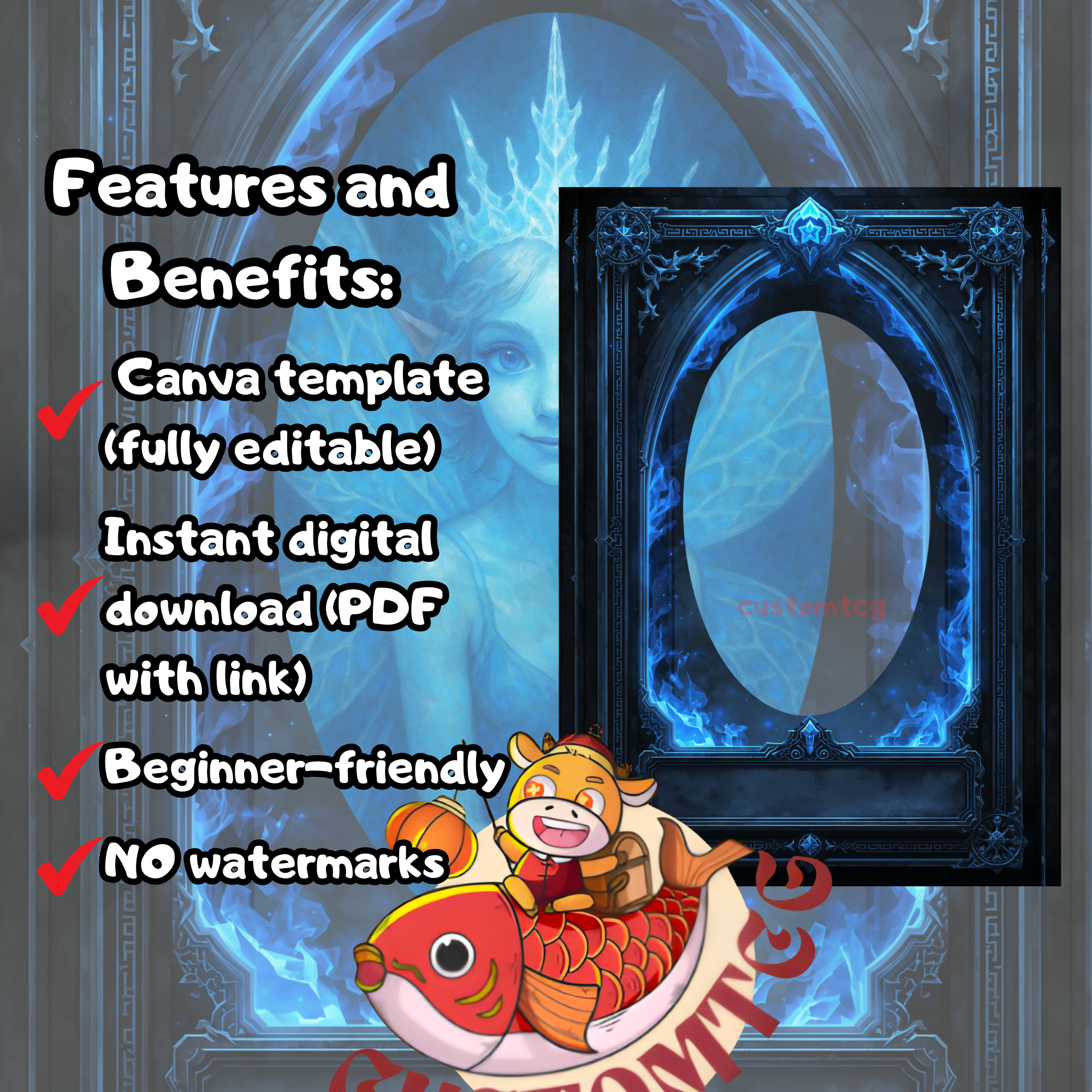 Blue Fire Fantasy Frame