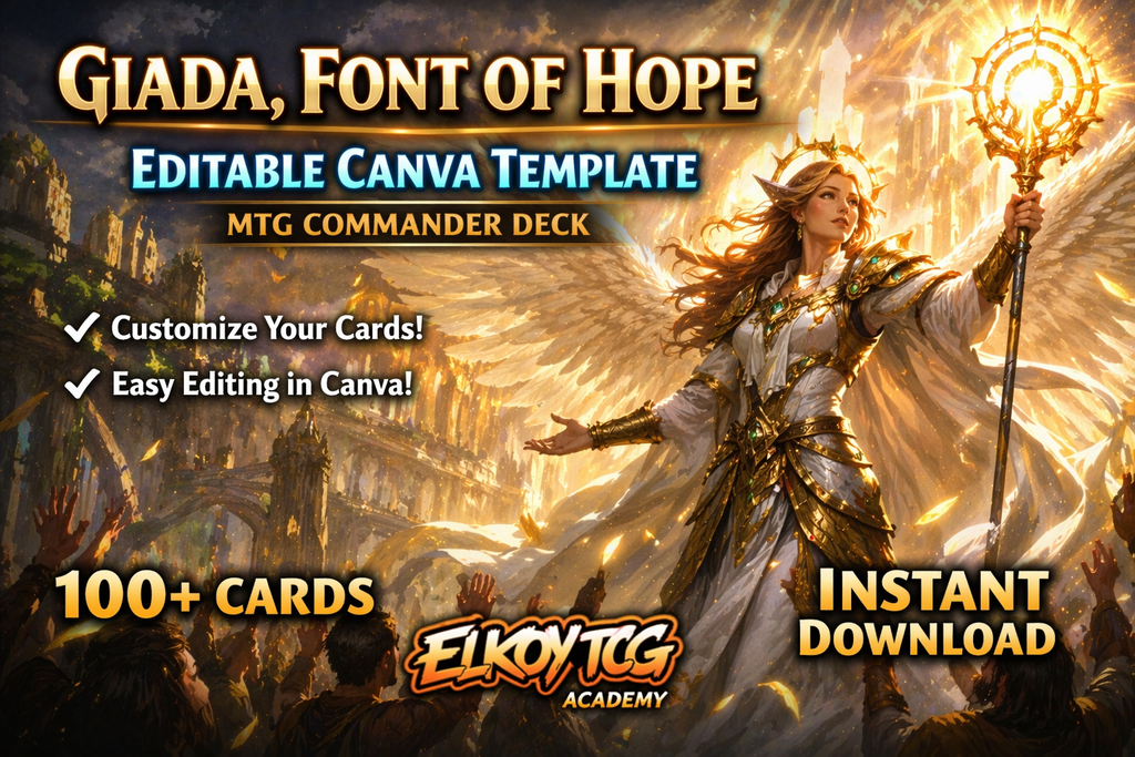 Giada, Font of Hope - Editable Canva Template - MTG Commander Deck