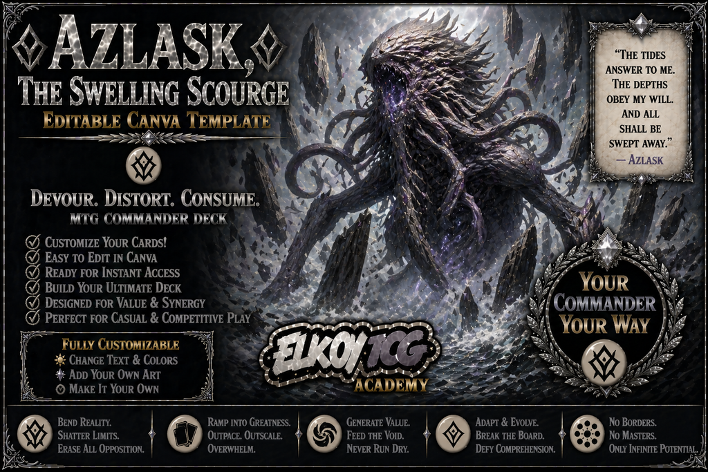 Azlask, the Swelling Scourge - Editable Canva Template - MTG Commander Deck