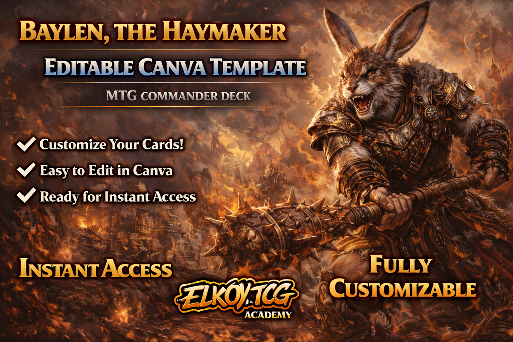 Baylen, the Haymaker - Editable Canva Template - MTG Commander Deck