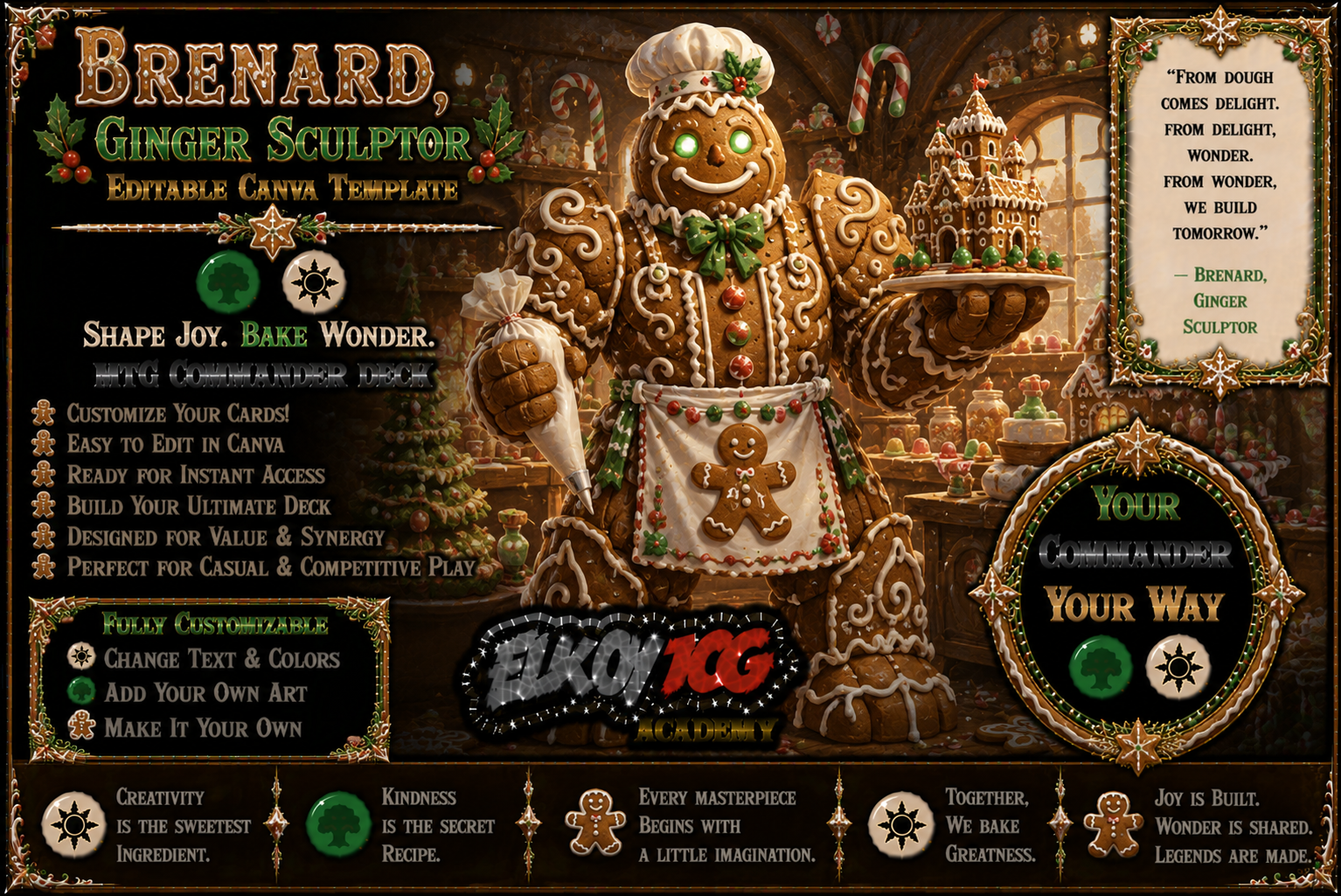 Brenard, Ginger Sculptor - Editable Canva Template - MTG Commander Deck