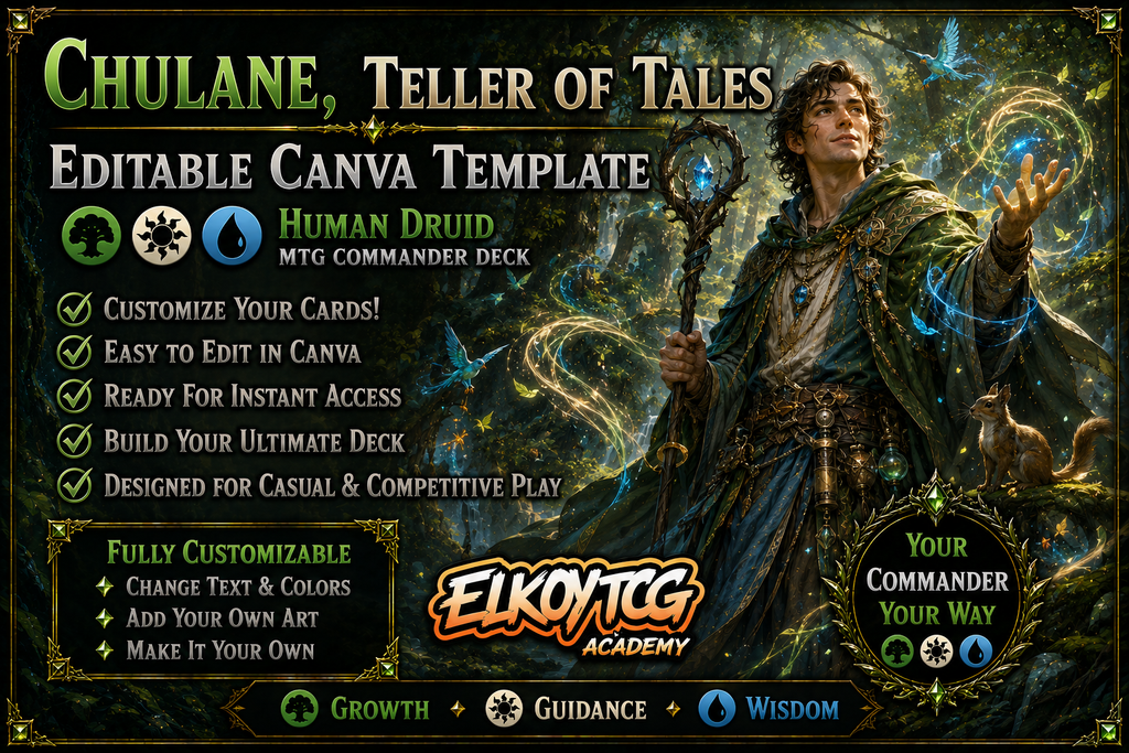 Chulane, Teller of Tales - Editable Canva Template - MTG Commander Deck