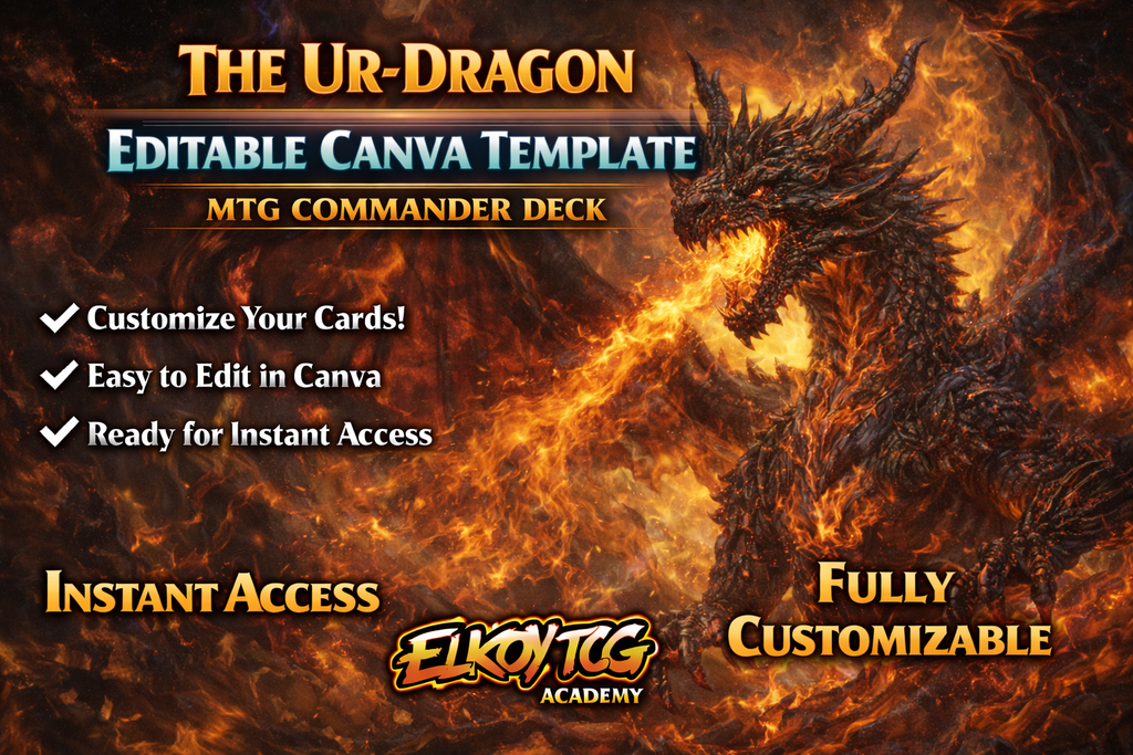 The Ur-Dragon - Editable Canva Template - MTG Commander Deck