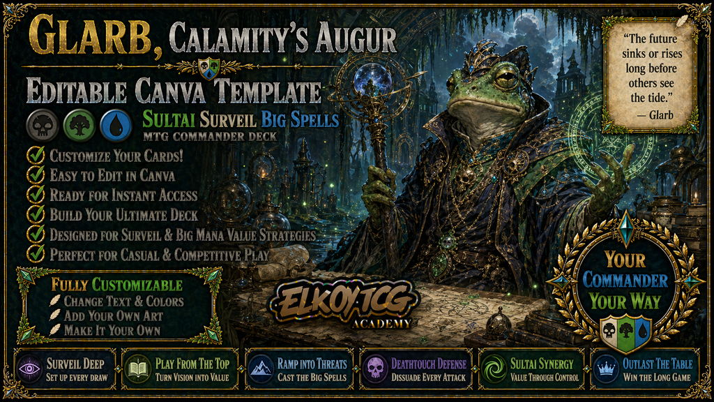 Glarb, Calamity's Augur - Editable Canva Template - MTG Commander Deck