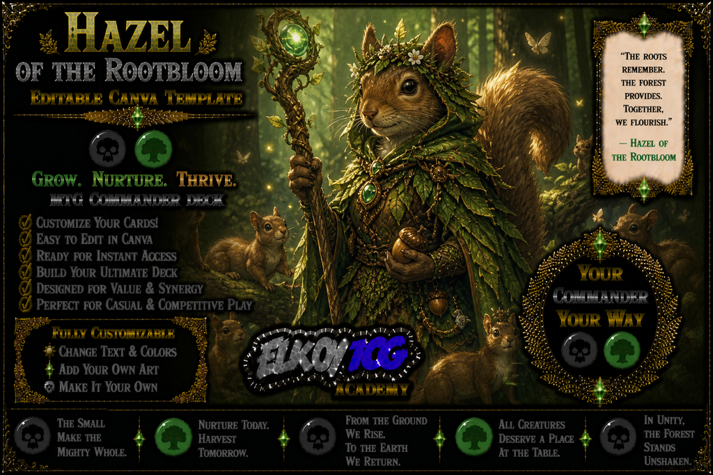 Hazel of the Rootbloom - Editable Canva Template - MTG Commander Deck