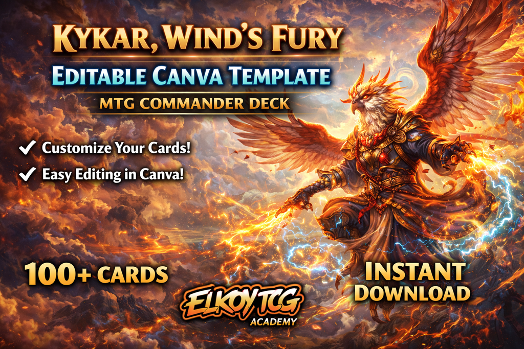 Kykar, Wind's Fury - Editable Canva Template - MTG Commander Deck