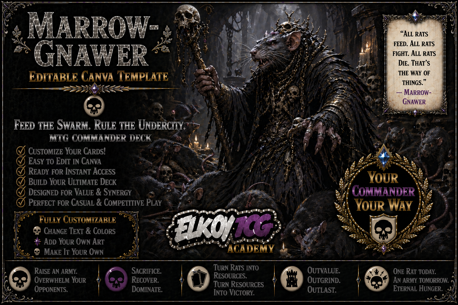 Marrow-Gnawer - Editable Canva Template - MTG Commander Deck