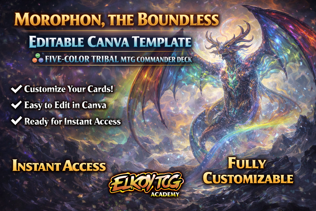 Morophon, the Boundless Canva Template — Five-Color Tribal MTG Commander Deck