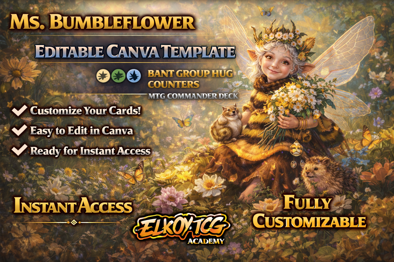 Ms. Bumbleflower Canva Template — Bant Group Hug Counters MTG Commander Deck