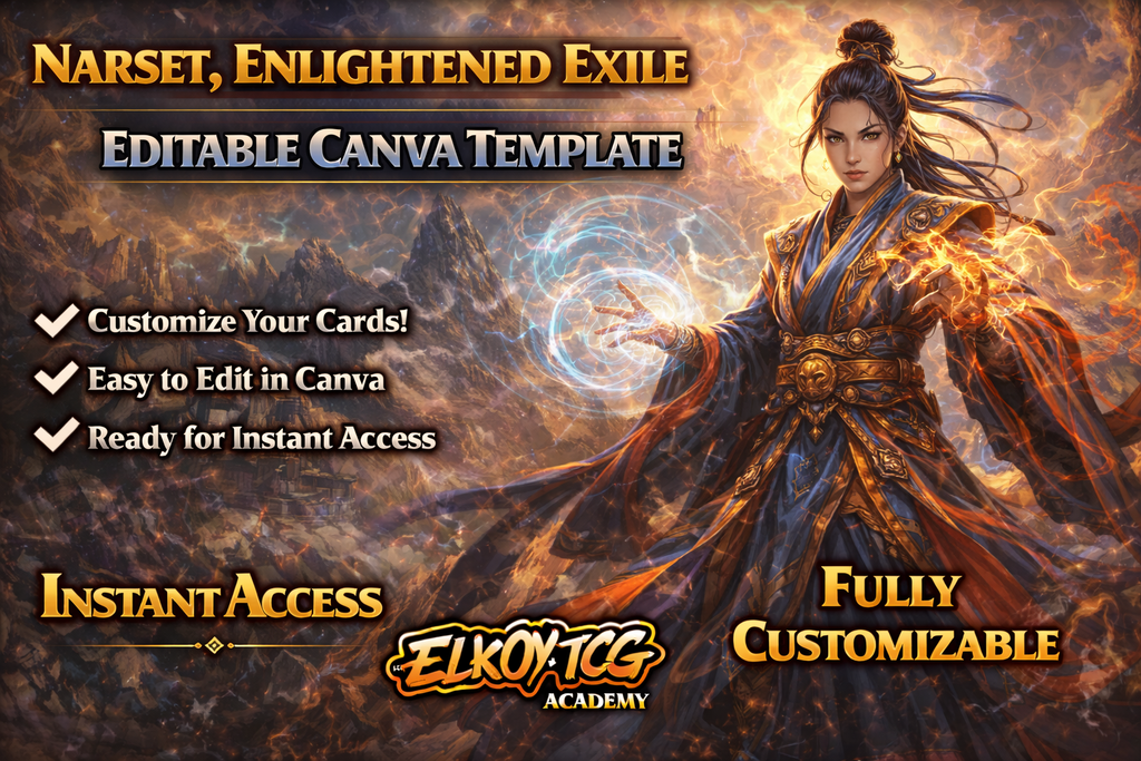 Narset, Enlightened Exile - Editable Canva Template - MTG Commander Deck