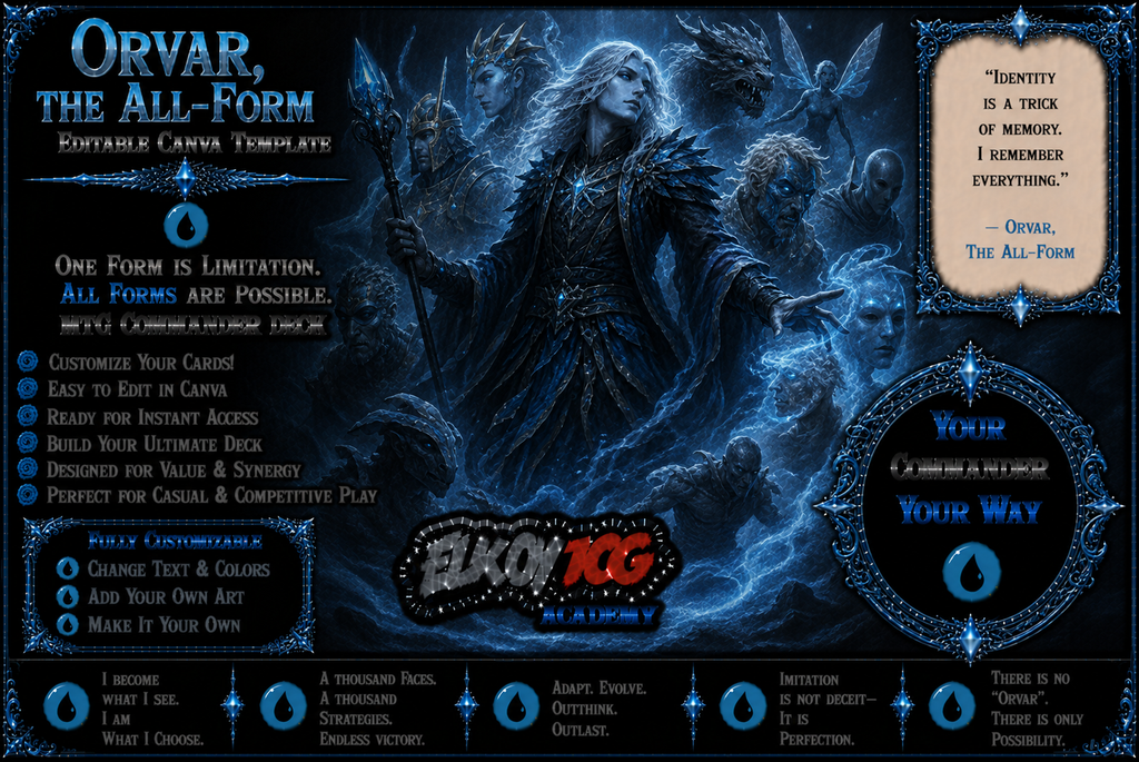 Orvar, the All-Form - Editable Canva Template - MTG Commander Deck