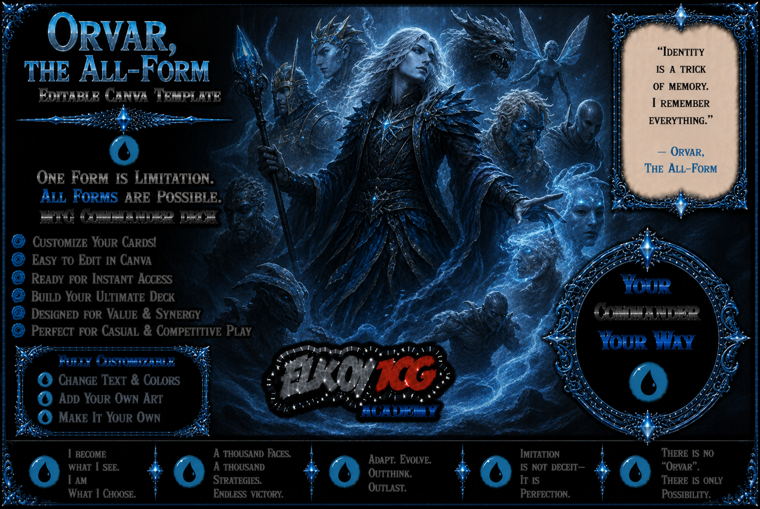 Orvar, the All-Form - Editable Canva Template - MTG Commander Deck