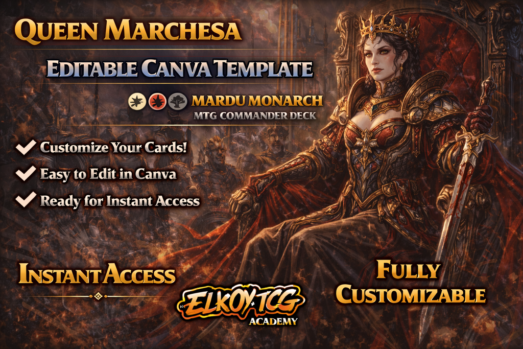Queen Marchesa Canva Template — Mardu Monarch MTG Commander Deck