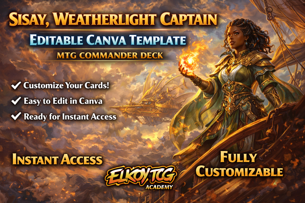Sisay, Weatherlight Captain - Editable Canva Template - MTG Commander Deck