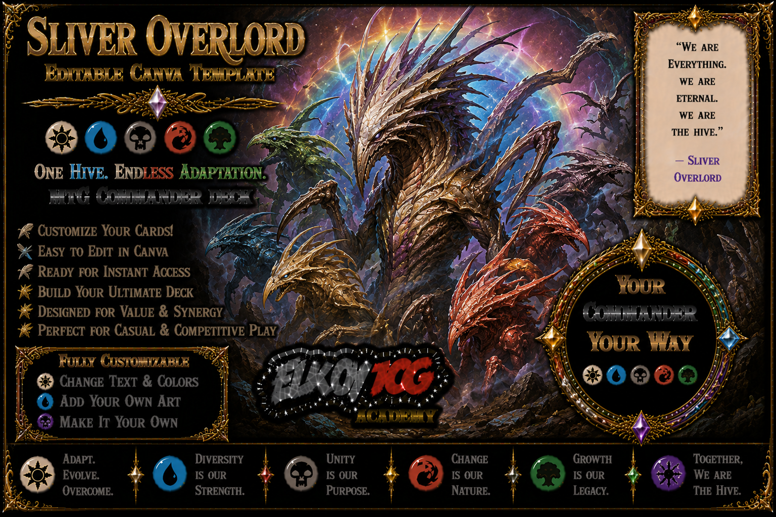 Sliver Overlord - Editable Canva Template - MTG Commander Deck