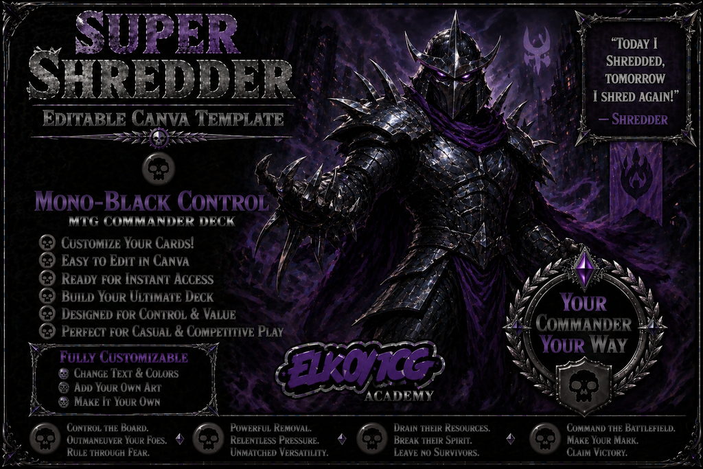 Super Shredder - Editable Canva Template - MTG Commander Deck