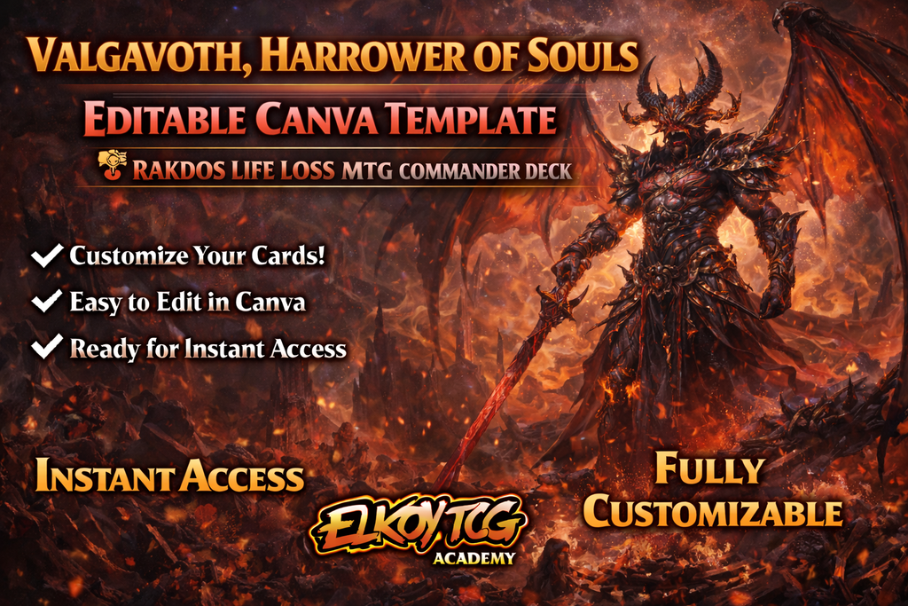 Valgavoth, Harrower of Souls Canva Template — Rakdos Life Loss MTG Commander Deck