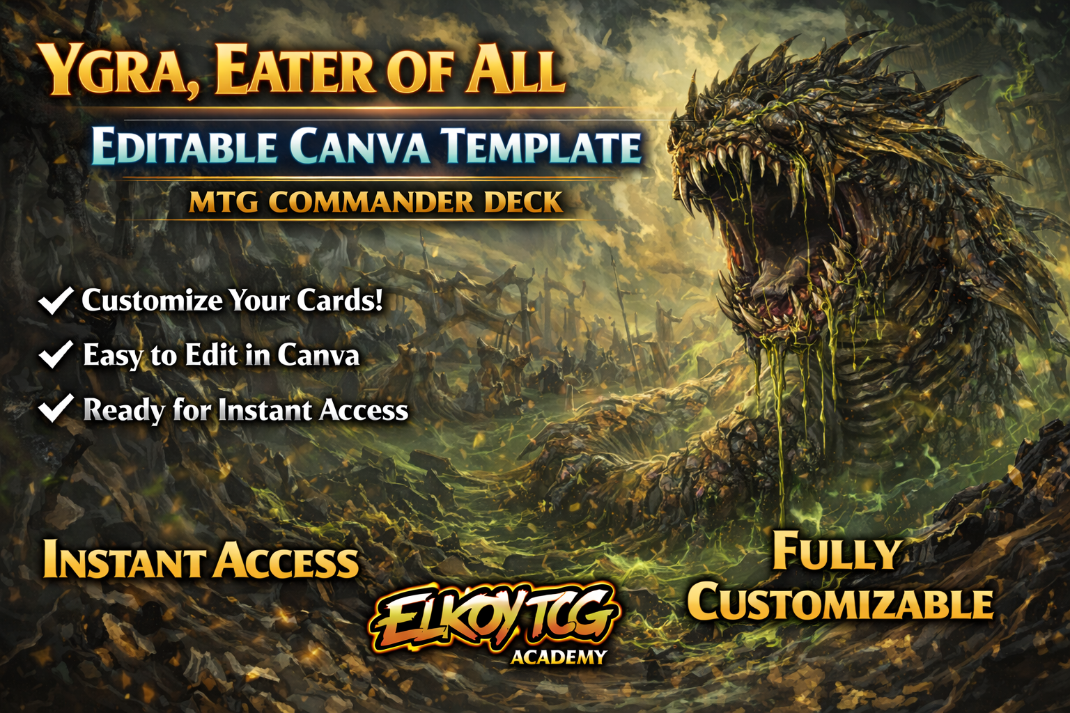 Ygra, Eater of All - Editable Canva Template - MTG Commander Deck