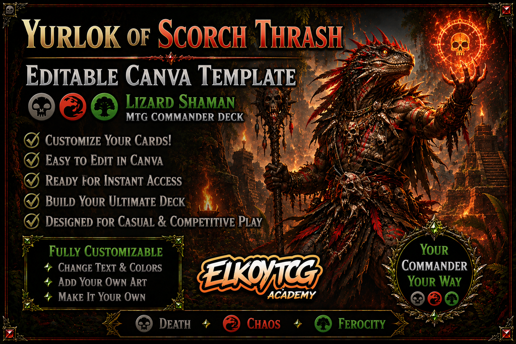 Yurlok of Scorch Thrash - Editable Canva Template - MTG Commander Deck